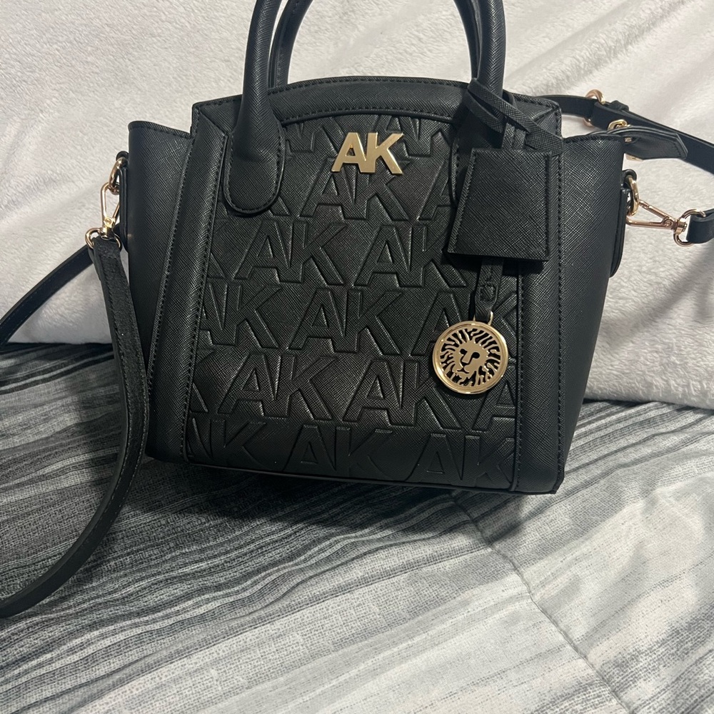 Anne Klein Black Embossed Satchel